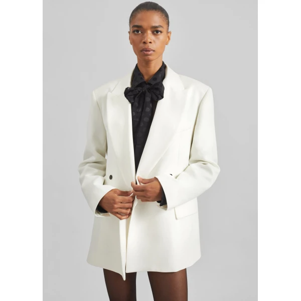The Frankie Shop Newark Double Breasted Blazer – Ivory, view 6
