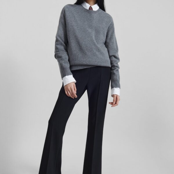 The Frankie Shop Nibelle Bootcut Pants - Black - Oversized Minimalist Pants in Black - Shop at Coveti