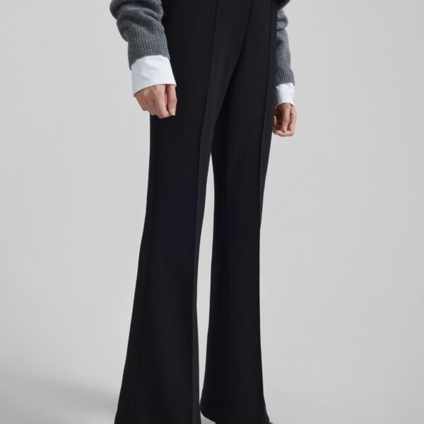 The Frankie Shop Nibelle Bootcut Pants - Black - Oversized Minimalist Pants in Black - Shop at Coveti
