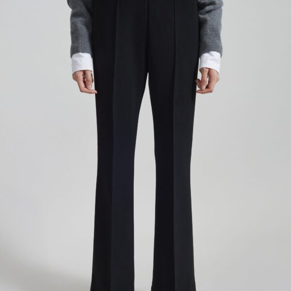 The Frankie Shop Nibelle Bootcut Pants - Black - Oversized Minimalist Pants in Black - Shop at Coveti