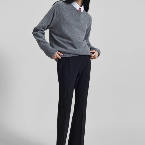 The Frankie Shop Nibelle Bootcut Pants - Black - Oversized Minimalist Pants in Black - Shop at Coveti