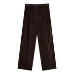 The Frankie Shop Norstrand Pleated Corduroy Trousers - Dark Brown - Oversized Minimalist Pants in Brown - Shop at Coveti