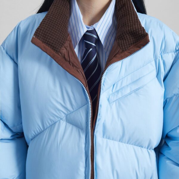 The Frankie Shop Orino Oversized Puffer Jacket - Blue - Oversized Minimalist Jackets in Blue - Shop at Coveti
