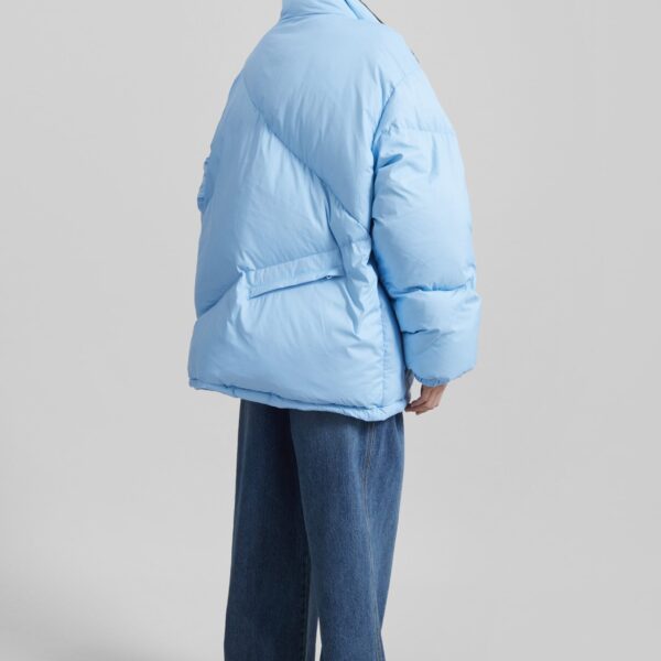 The Frankie Shop Orino Oversized Puffer Jacket - Blue - Oversized Minimalist Jackets in Blue - Shop at Coveti
