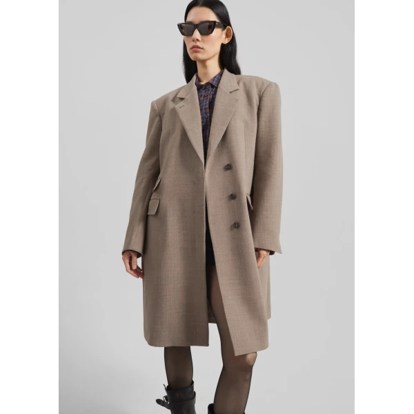 The Frankie Shop Orsta Wool Coat – Beige, view 2