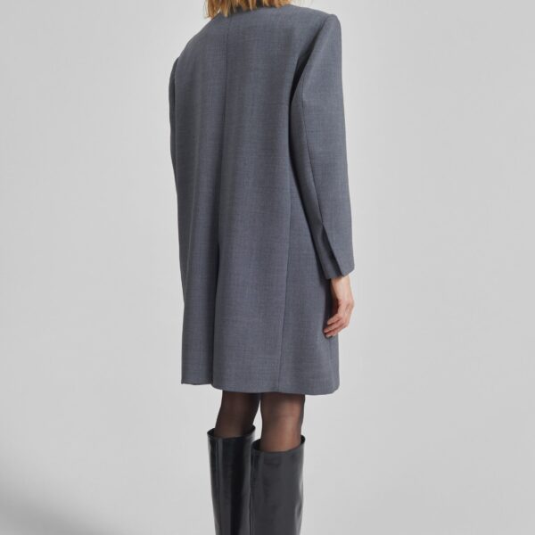 The Frankie Shop Orsta Wool Coat - Grey - Oversized Minimalist Coats in Grey - Shop at Coveti