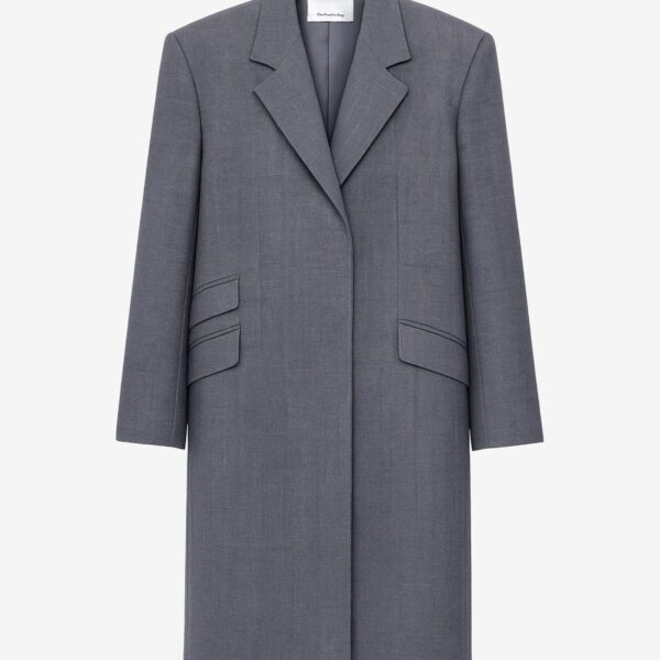 The Frankie Shop Orsta Wool Coat - Grey - Oversized Minimalist Coats in Grey - Shop at Coveti