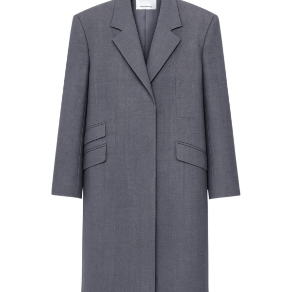 The Frankie Shop Orsta Wool Coat - Grey - Oversized Minimalist Coats in Grey - Shop at Coveti