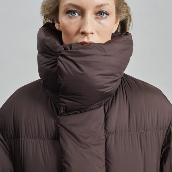 The Frankie Shop Ortler Puffer Jacket - Brown - Oversized Minimalist Jackets in Brown - Shop at Coveti