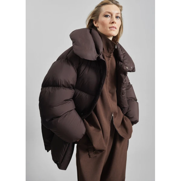 The Frankie Shop Ortler Puffer Jacket – Brown, view 5