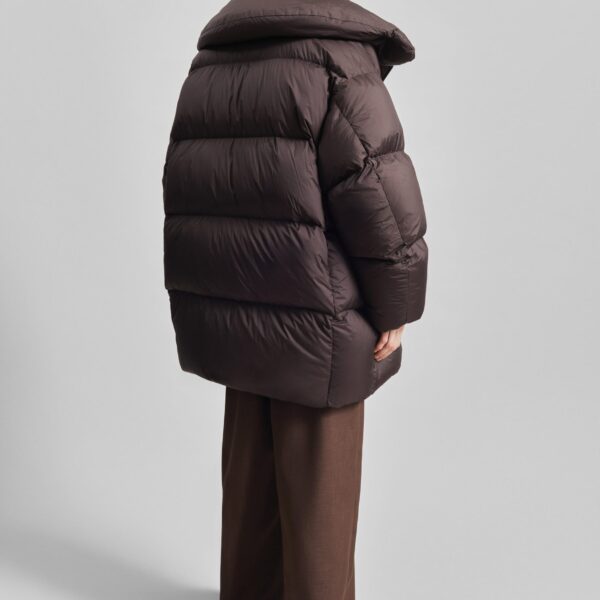 The Frankie Shop Ortler Puffer Jacket - Brown - Oversized Minimalist Jackets in Brown - Shop at Coveti