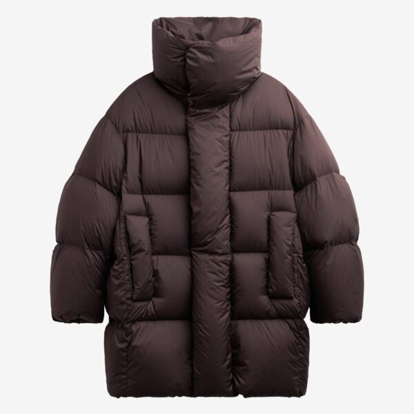 The Frankie Shop Ortler Puffer Jacket - Brown - Oversized Minimalist Jackets in Brown - Shop at Coveti