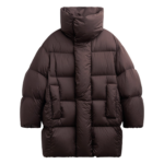 The Frankie Shop Ortler Puffer Jacket - Brown - Oversized Minimalist Jackets in Brown - Shop at Coveti