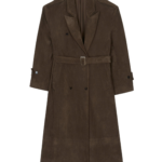 The Frankie Shop Peoria Faux Suede Trench Coat - Brown - Oversized Minimalist Coats in Brown - Shop at Coveti