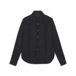 The Frankie Shop Peri Georgette Shirt - Black - Oversized Minimalist Tops in Black - Shop at Coveti