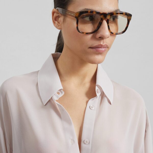 The Frankie Shop Peri Georgette Shirt - Faded Pink - Oversized Minimalist Tops in Pink - Shop at Coveti