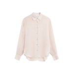 The Frankie Shop Peri Georgette Shirt - Faded Pink - Oversized Minimalist Tops in Pink - Shop at Coveti
