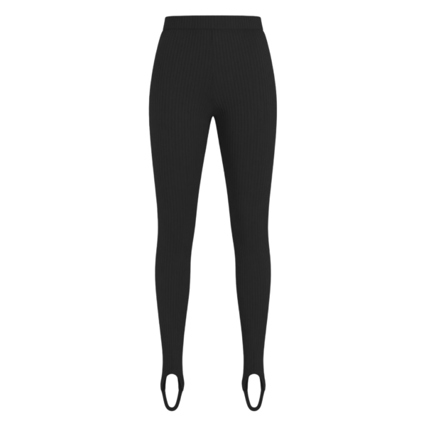 The Frankie Shop Piuma Knit Stirrup Leggings - Black - Oversized Minimalist Pants in Black - Shop at Coveti