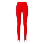 The Frankie Shop Piuma Knit Stirrup Leggings - Red - Oversized Minimalist Pants in Red - Shop at Coveti