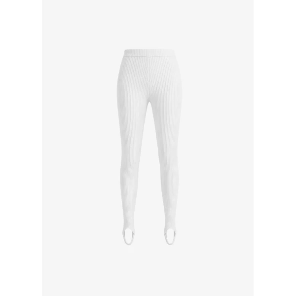 The Frankie Shop Piuma Knit Stirrup Leggings – White, view 9