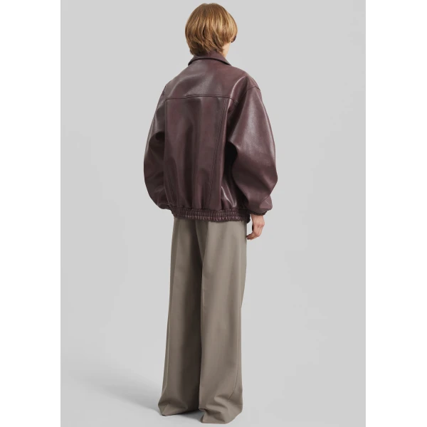 The Frankie Shop Prescott Faux Leather Jacket – Burgundy, view 7