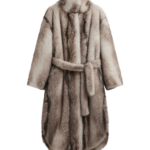 The Frankie Shop Ravello Faux Fur Robe Coat - Grey - Oversized Minimalist Coats in Grey - Shop at Coveti