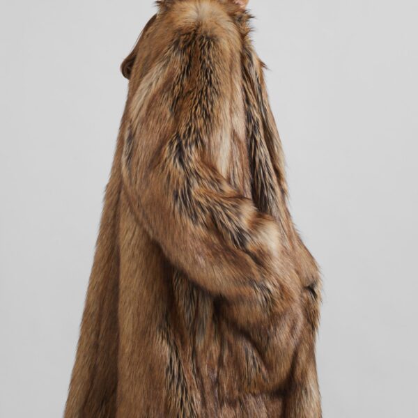 The Frankie Shop Rella Faux Fur Coat - Camel - Oversized Minimalist Coats in Brown - Shop at Coveti