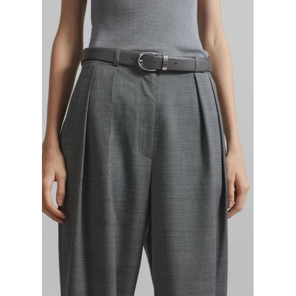 The Frankie Shop Ripley Pleated Trousers – Grey Melange, view 5