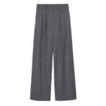 The Frankie Shop Ripley Pleated Trousers - Grey Melange - Oversized Minimalist Pants in Grey - Shop at Coveti