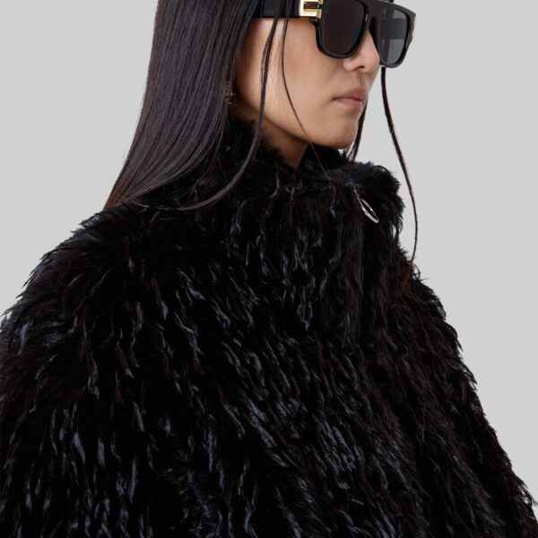 The Frankie Shop Rivee Faux Fur Pullover - Black - Oversized Minimalist Tops in Black - Shop at Coveti