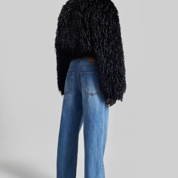 The Frankie Shop Rivee Faux Fur Pullover - Black - Oversized Minimalist Tops in Black - Shop at Coveti