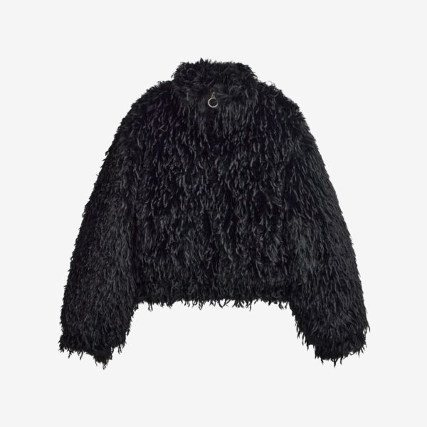 The Frankie Shop Rivee Faux Fur Pullover - Black - Oversized Minimalist Tops in Black - Shop at Coveti