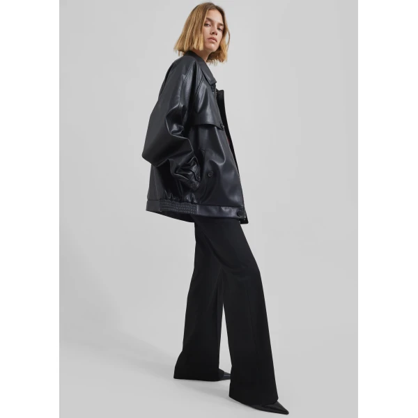 The Frankie Shop Roisin Faux Leather Jacket – Black, view 2