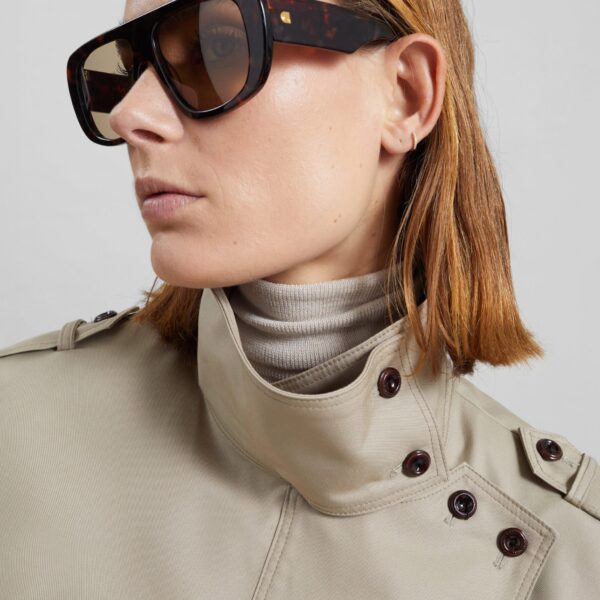 The Frankie Shop Schagen Short Trench - Beige - Oversized Minimalist Coats in Beige - Shop at Coveti