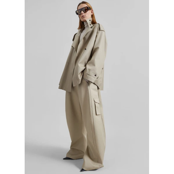 The Frankie Shop Schagen Short Trench – Beige, view 6