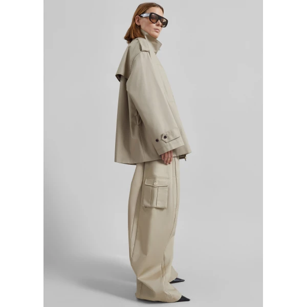The Frankie Shop Schagen Short Trench – Beige, view 7