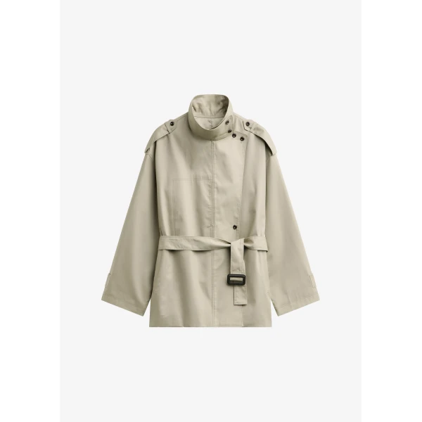 The Frankie Shop Schagen Short Trench – Beige, view 8