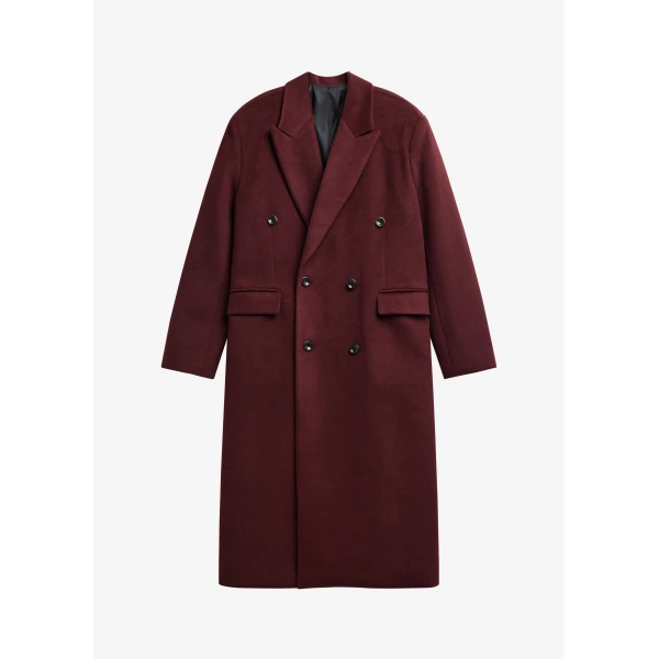 The Frankie Shop Skaila Double-Breasted Coat – Burgundy, view 8