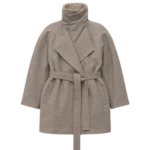 The Frankie Shop Skive Padded Short Coat - Beige Melange - Oversized Minimalist Coats in Beige - Shop at Coveti
