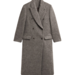 The Frankie Shop Sormark Brushed Wool Coat - Taupe - Oversized Minimalist Coats in Brown - Shop at Coveti