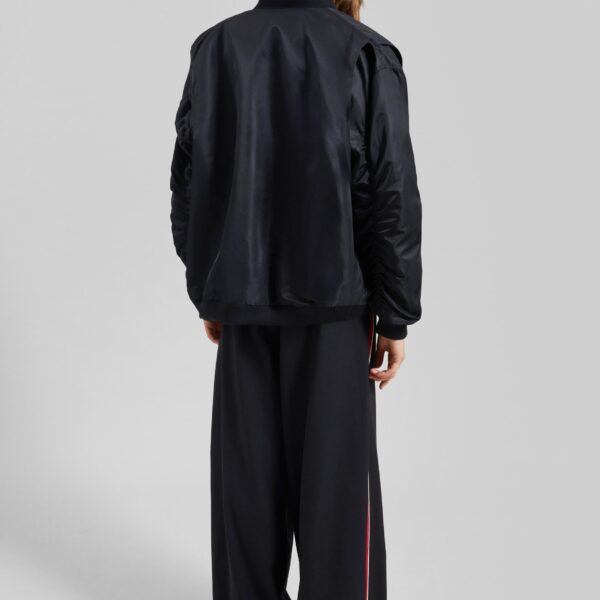 The Frankie Shop Stellan Faux Shearling Oversized Bomber Jacket - Black - Oversized Minimalist Jackets in Black - Shop at Coveti