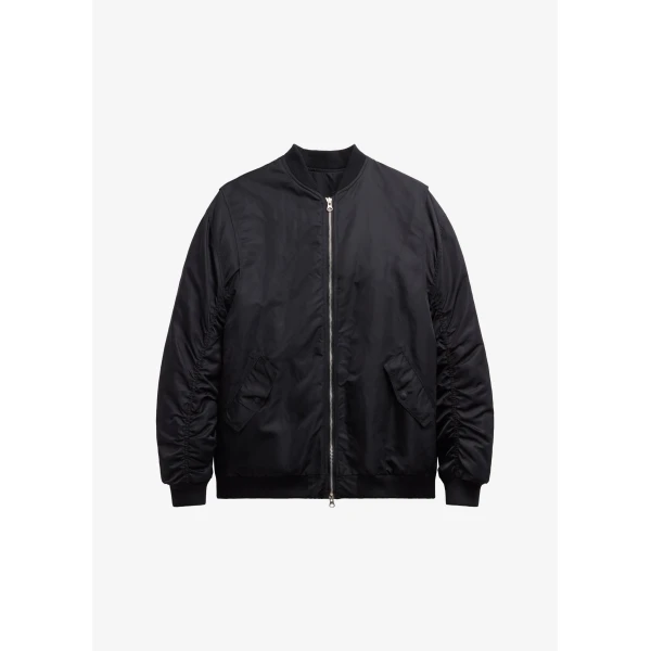 The Frankie Shop Stellan Faux Shearling Oversized Bomber Jacket – Black, view 8