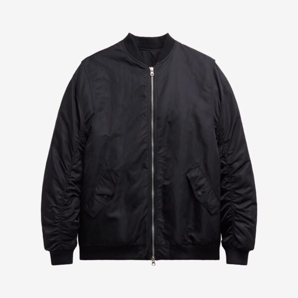The Frankie Shop Stellan Faux Shearling Oversized Bomber Jacket - Black - Oversized Minimalist Jackets in Black - Shop at Coveti