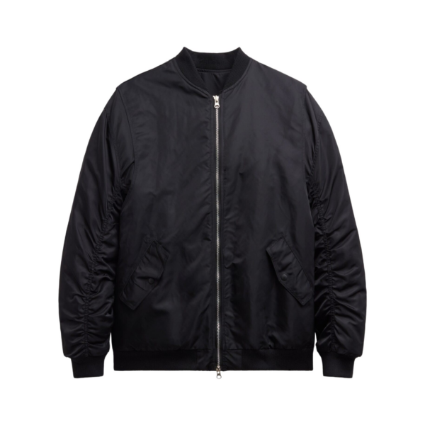 The Frankie Shop Stellan Faux Shearling Oversized Bomber Jacket - Black - Oversized Minimalist Jackets in Black - Shop at Coveti