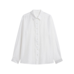 The Frankie Shop Tarra Tie-Front Sheer Shirt - White - Oversized Minimalist Tops in White - Shop at Coveti