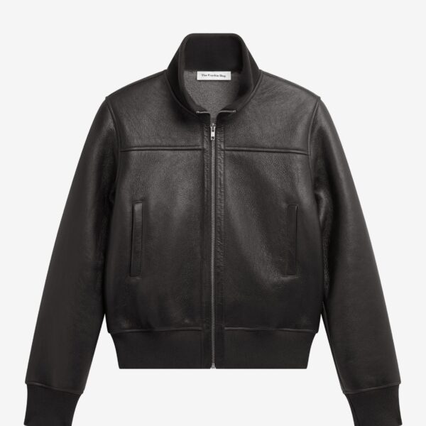 The Frankie Shop Tobias Leather Jacket - Black - Oversized Minimalist Jackets in Black - Shop at Coveti