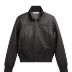 The Frankie Shop Tobias Leather Jacket - Black - Oversized Minimalist Jackets in Black - Shop at Coveti
