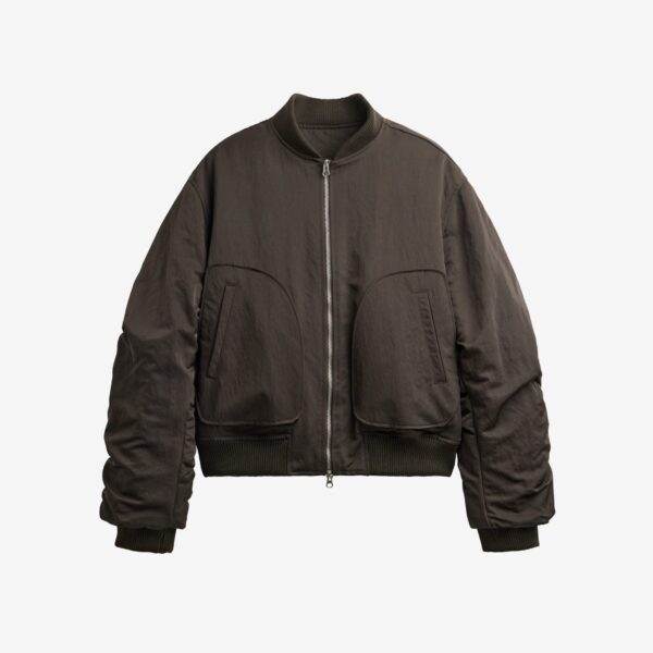 The Frankie Shop Valdres Padded Bomber Jacket - Brown - Oversized Minimalist Jackets in Brown - Shop at Coveti