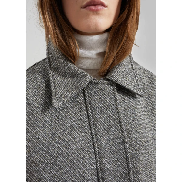 The Frankie Shop Vanves Wool Blouson Jacket – Grey Melange, view 5