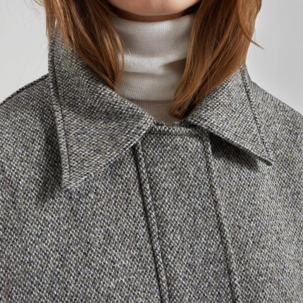 The Frankie Shop Vanves Wool Blouson Jacket - Grey Melange - Oversized Minimalist Jackets in Grey - Shop at Coveti